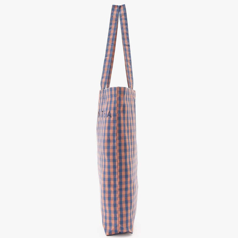 Afternoon Tea Peach Gingham Tote Side
