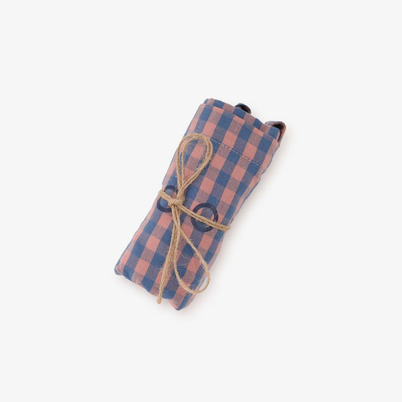 Afternoon Tea Peach Gingham Tote Folded