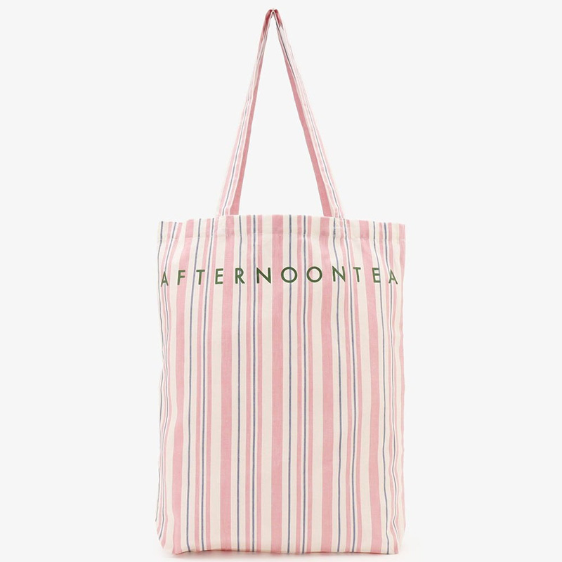 Afternoon Tea Pink Stripe Tote Front