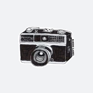 B-SIDE LABEL Sticker - Retro Classic Camera