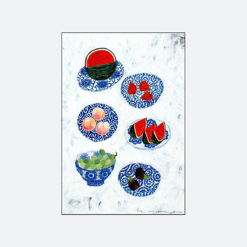 Yoko Matsumoto Postcard - Fruits and Ceramics Front