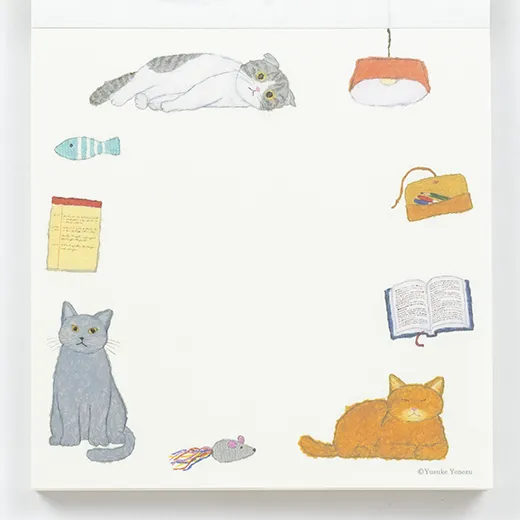 Yusuke Yonezu Memo Pad Cats Pattern 1